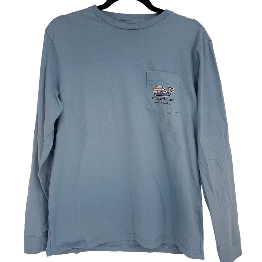 Vineyard Vines BLue Whale Stripe Long Sleeve T-Shirt Size Small